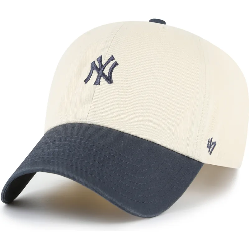 lippikset-kaareva-beige-saadettava-nauha-clean-up-base-runner-two-tone-new-york-yankees-mlb-47-brand