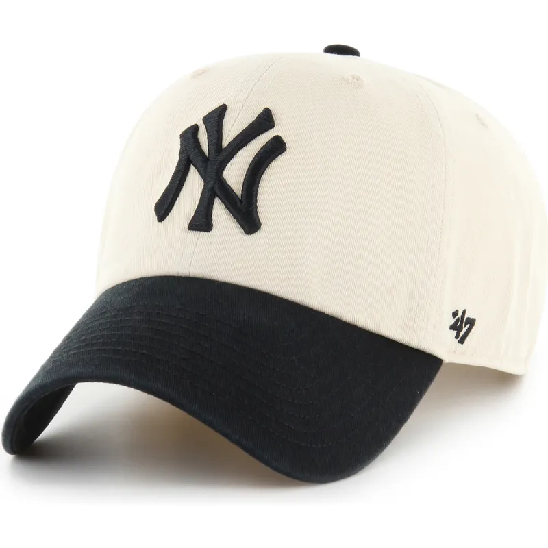 lippikset-kaareva-beige-saadettava-nauha-clean-up-two-tone-no-loop-label-new-york-yankees-mlb-47-brand