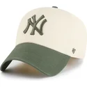 lippikset-kaareva-beige-saadettava-nauha-clean-up-two-tone-no-loop-label-new-york-yankees-mlb-47-brand