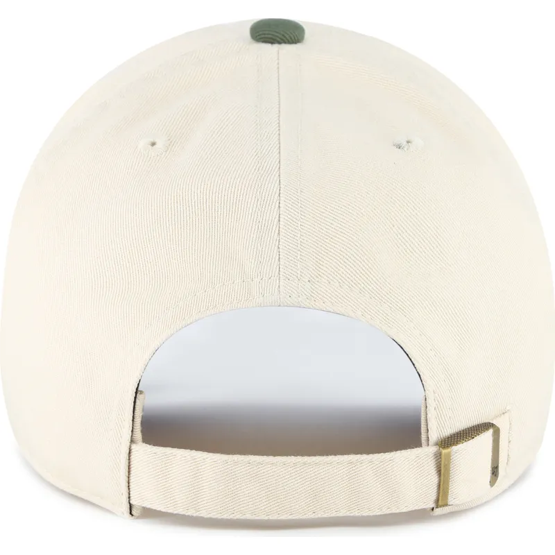 47-brand-curved-brim-clean-up-two-tone-no-loop-label-new-york-yankees-mlb-beige-and-green-adjustable-cap