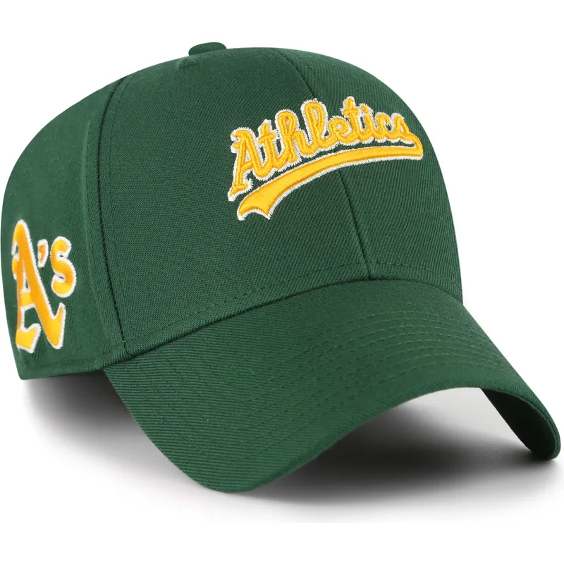 cap-kaareva-green-adjustable-strap-mvp-ballpark-script-shot-oakland-athletics-mlb-47-brand