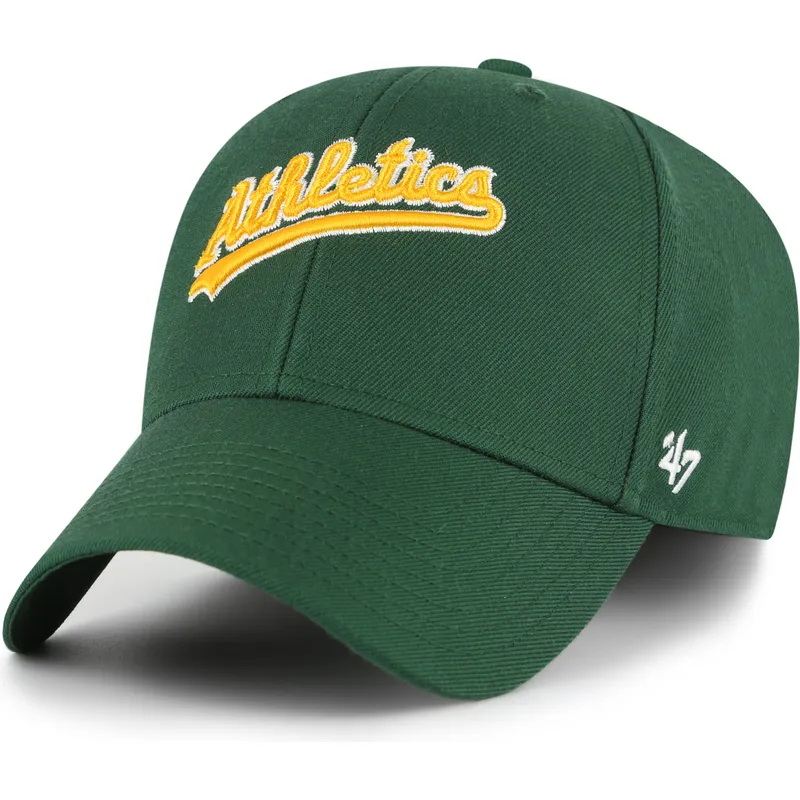 cap-kaareva-green-adjustable-strap-mvp-ballpark-script-shot-oakland-athletics-mlb-47-brand