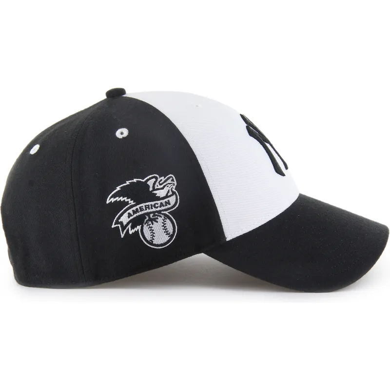 47-brand-curved-brim-mvp-replica-sure-shot-new-york-yankees-mlb-black-and-white-snapback-cap