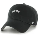 47-brand-curved-brim-clean-up-base-runner-script-new-york-yankees-mlb-black-adjustable-cap