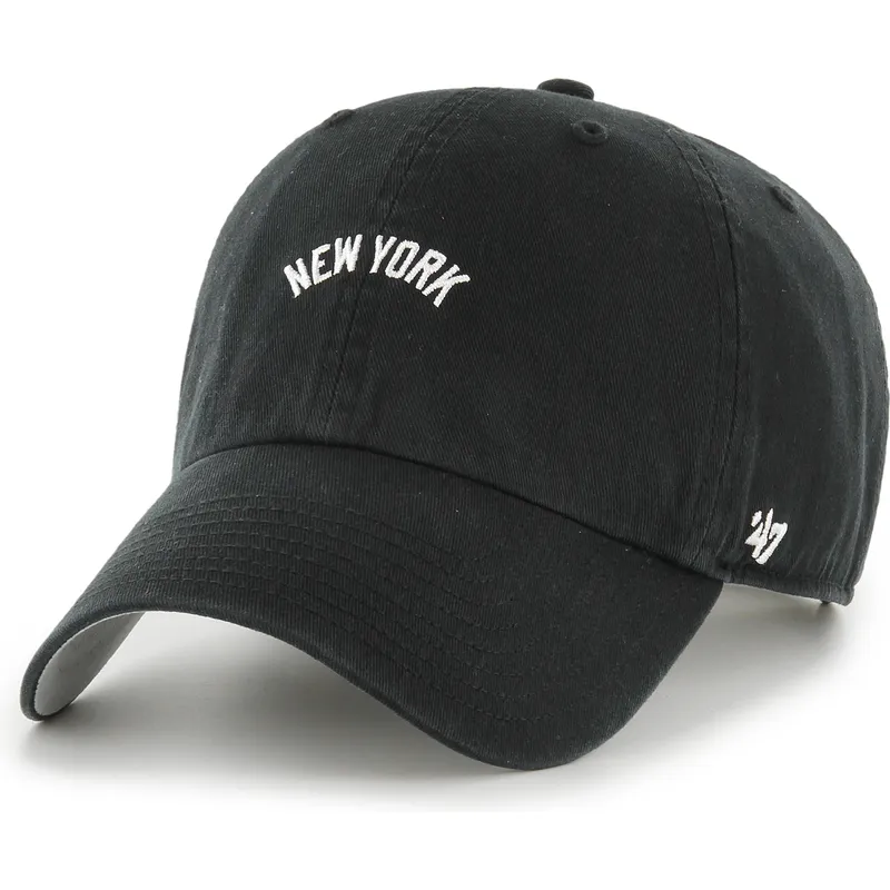 lippikset-kaareva-musta-saadettava-nauha-clean-up-base-runner-script-new-york-yankees-mlb-47-brand