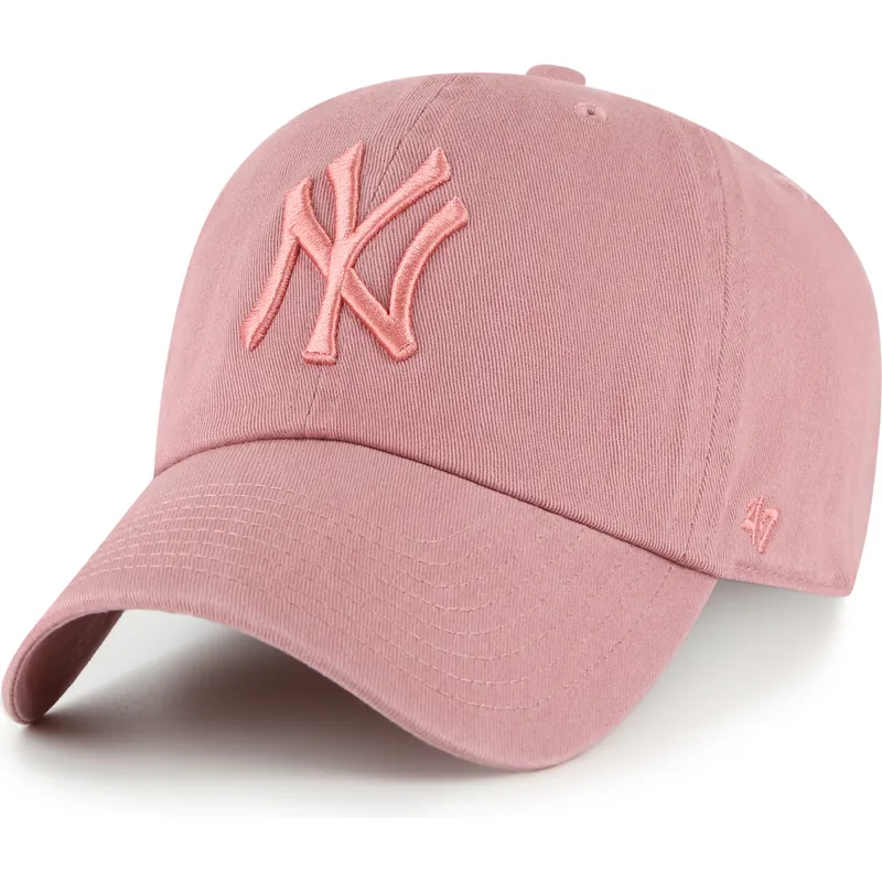 lippikset-kaareva-vaaleanpunainen-saadettava-nauha-clean-up-new-york-yankees-mlb-47-brand lippikset-kaareva-vaaleanpunainen-saadettava-nauha-clean-up-new-york-yankees-mlb-47-brand
