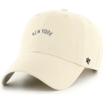 Cap kaareva beige adjustable strap Clean Up Base Runner Script New York Yankees MLB 47 Brand