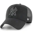 47-brand-black-logo-outline-mvp-branson-new-york-yankees-mlb-black-trucker-hat