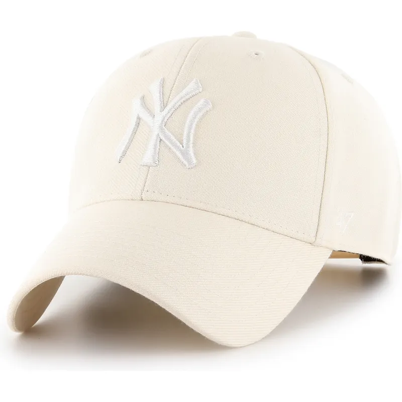 lippikset-kaareva-beige-snapback-mvp-natural-new-york-yankees-mlb-47-brand
