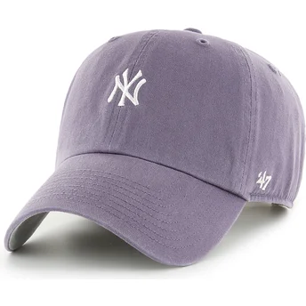 47 Brand Curved Brim Clean Up Base Runner Iris New York Yankees MLB Purple Adjustable Cap
