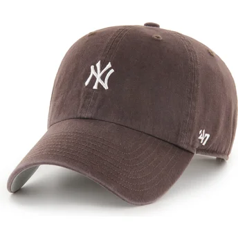 Lippikset kaareva ruskea säädettävä nauha Clean Up Base Runner Mini New York Yankees MLB 47 Brand