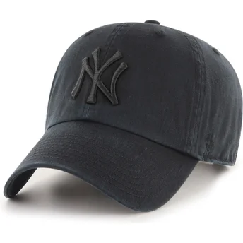 Lippikset kaareva musta säädettävä nauha Clean Up New York Yankees MLB 47 Brand