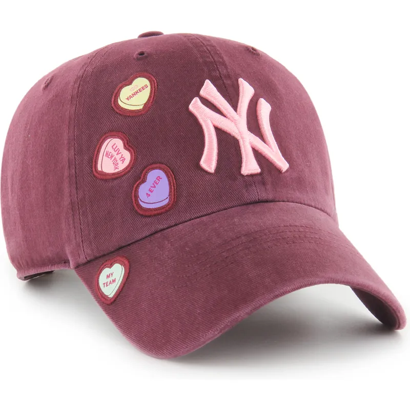 lippikset-kaareva-punainen-saadettava-nauha-clean-up-candy-heart-new-york-yankees-mlb-47-brand