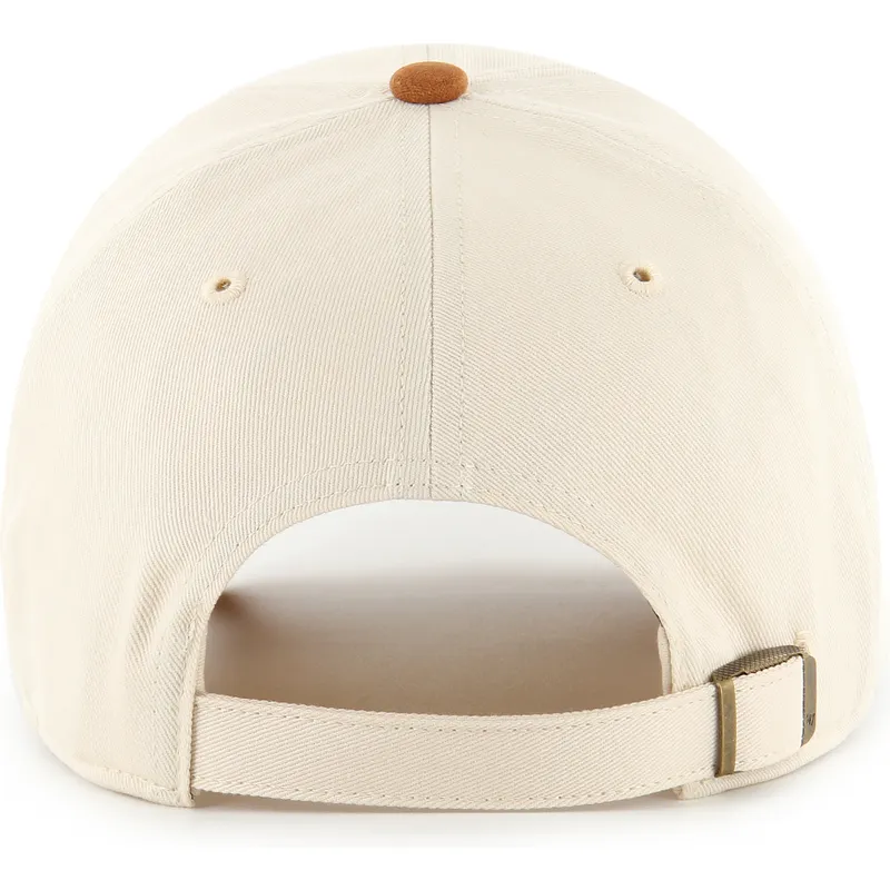 47-brand-curved-brim-clean-up-mini-script-suede-visor-oakland-athletics-mlb-beige-and-brown-adjustable-cap