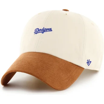 Cap kaareva beige adjustable strap marrón Clean Up Mini Script Suede Visor Los Angeles Dodgers MLB 47 Brand