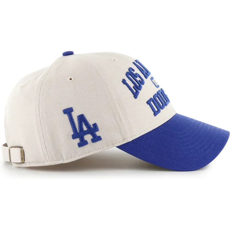 47-brand-curved-brim-mvp-broke-line-los-angeles-dodgers-mlb-beige-and-blue-adjustable-cap