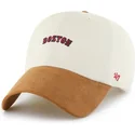 lippikset-kaareva-beige-saadettava-nauha-clean-up-mini-script-suede-visor-boston-red-sox-mlb-47-brand