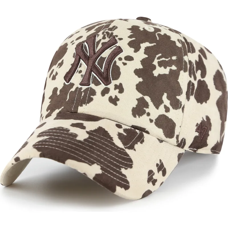 lippikset-kaareva-ruskea-saadettava-nauha-clean-up-bessie-new-york-yankees-mlb-47-brand