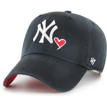 Cap kaareva black adjustable strap Clean Up Heart Icon New York Yankees MLB 47 Brand