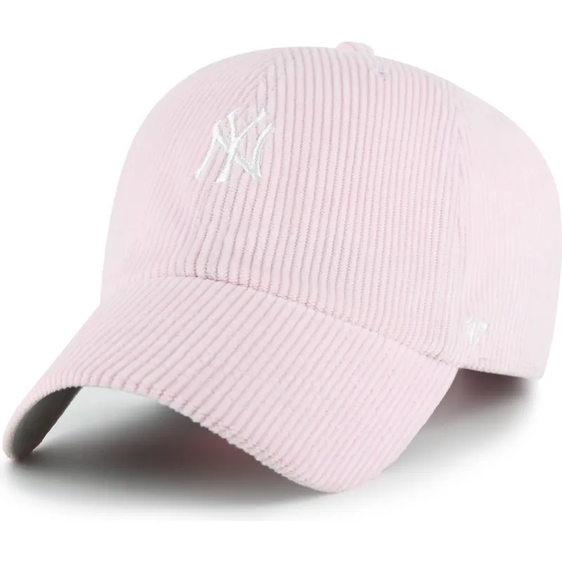 cap-kaareva-pink-adjustable-strap-clean-up-cord-base-runner-new-york-yankees-mlb-47-brand