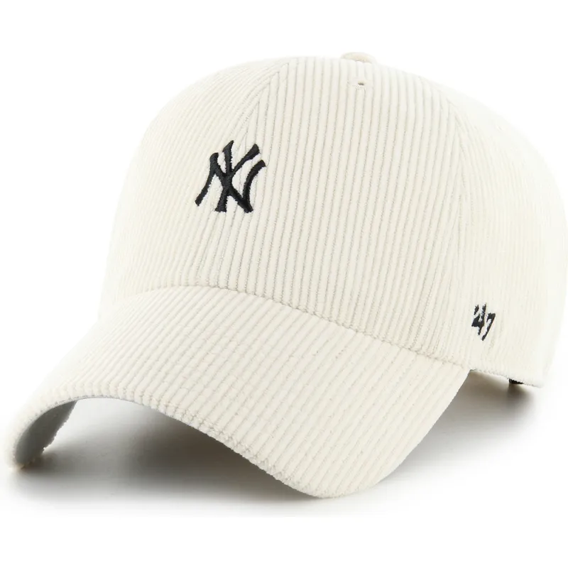 cap-kaareva-beige-adjustable-strap-clean-up-cord-base-runner-new-york-yankees-mlb-47-brand