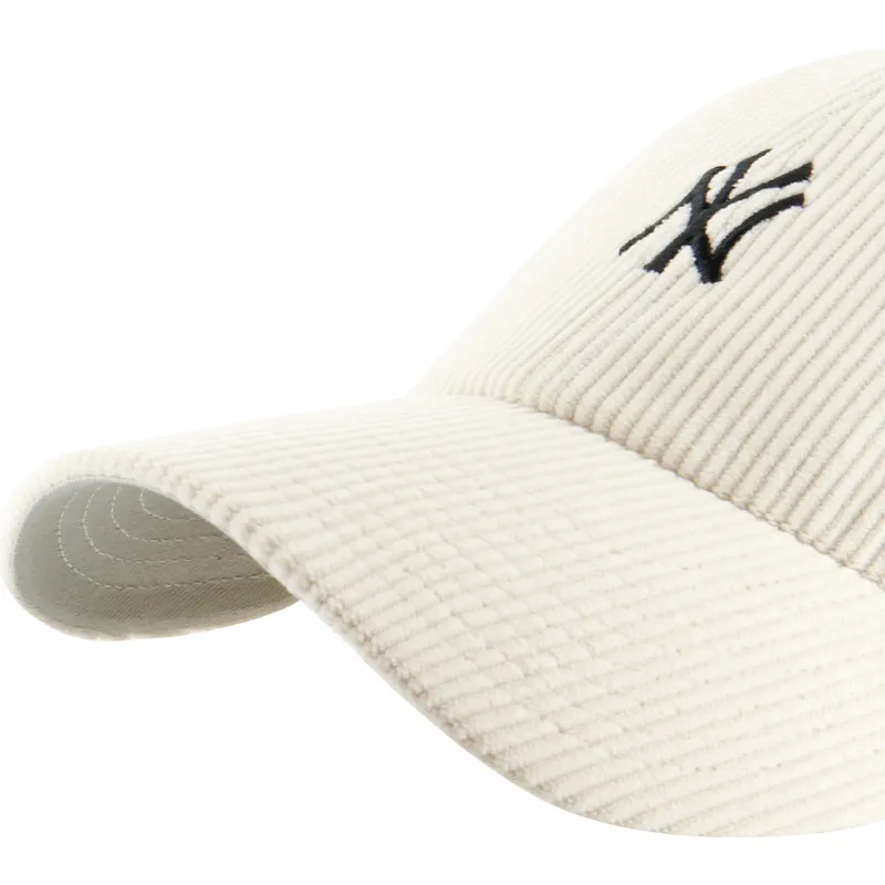 cap-kaareva-beige-adjustable-strap-clean-up-cord-base-runner-new-york-yankees-mlb-47-brand