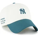 47-brand-curved-brim-clean-up-contemporary-two-tone-new-york-yankees-mlb-beige-and-green-adjustable-cap