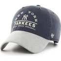 cap-kaareva-navy-blue-adjustable-strap-clean-up-windham-suede-vintage-new-york-yankees-mlb-47-brand