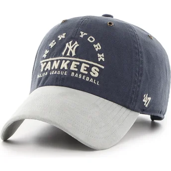 Cap kaareva navy blue adjustable strap Clean Up Windham Suede Vintage New York Yankees MLB 47 Brand