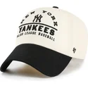 47-brand-curved-brim-clean-up-windham-new-york-yankees-mlb-beige-and-black-adjustable-cap