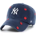 47-brand-curved-brim-clean-up-scatter-apple-new-york-yankees-mlb-navy-blue-adjustable-cap