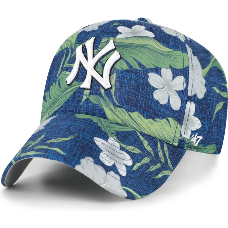 cap-kaareva-navy-blue-adjustable-strap-clean-up-beach-side-new-york-yankees-mlb-47-brand