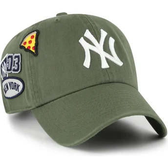 Lippikset kaareva vihreä säädettävä nauha Clean Up Badges New York Yankees MLB 47 Brand