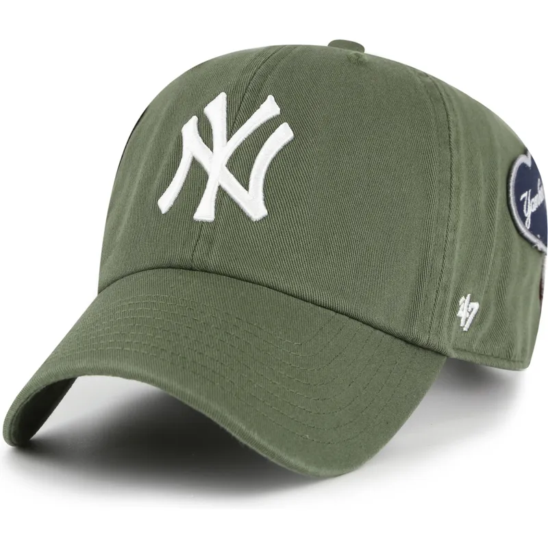 lippikset-kaareva-vihrea-saadettava-nauha-clean-up-badges-new-york-yankees-mlb-47-brand