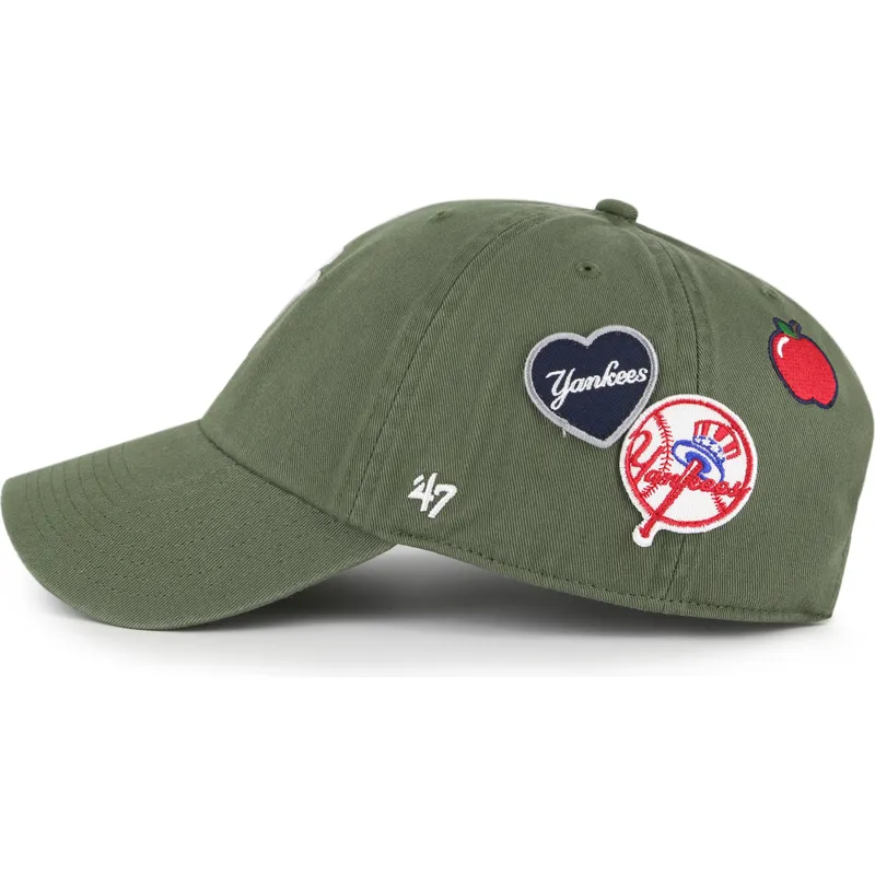 lippikset-kaareva-vihrea-saadettava-nauha-clean-up-badges-new-york-yankees-mlb-47-brand