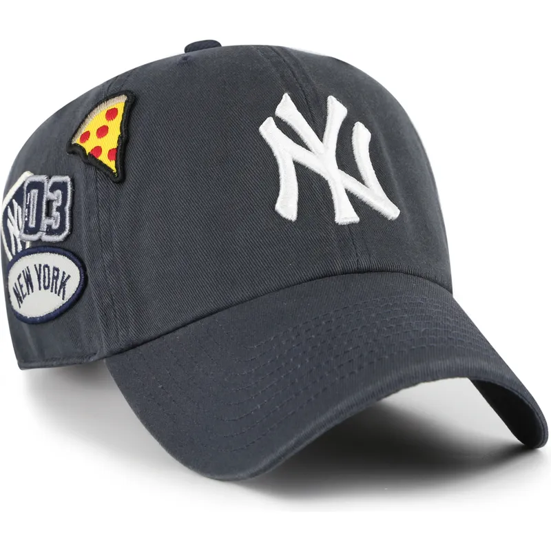 lippikset-kaareva-laivastonsininen-saadettava-nauha-clean-up-badges-vintage-new-york-yankees-mlb-47-brand