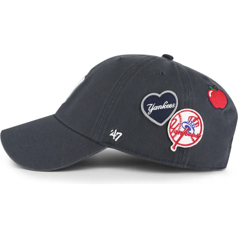 lippikset-kaareva-laivastonsininen-saadettava-nauha-clean-up-badges-vintage-new-york-yankees-mlb-47-brand