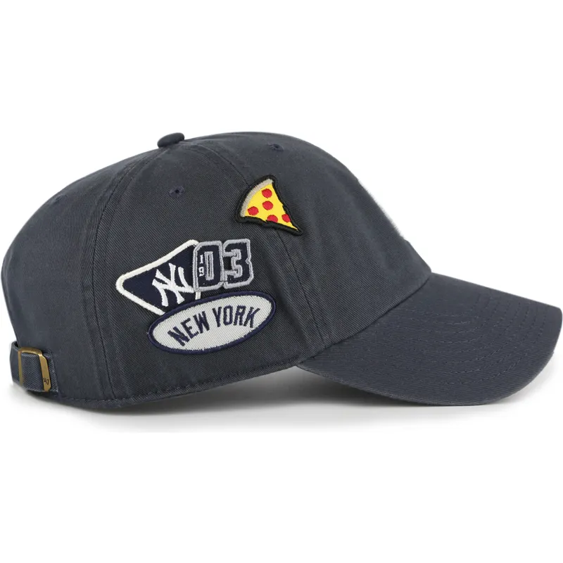 lippikset-kaareva-laivastonsininen-saadettava-nauha-clean-up-badges-vintage-new-york-yankees-mlb-47-brand