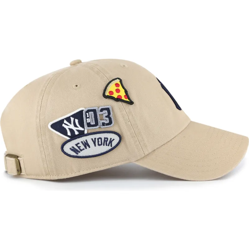 lippikset-kaareva-khaki-saadettava-nauha-clean-up-badges-new-york-yankees-mlb-47-brand
