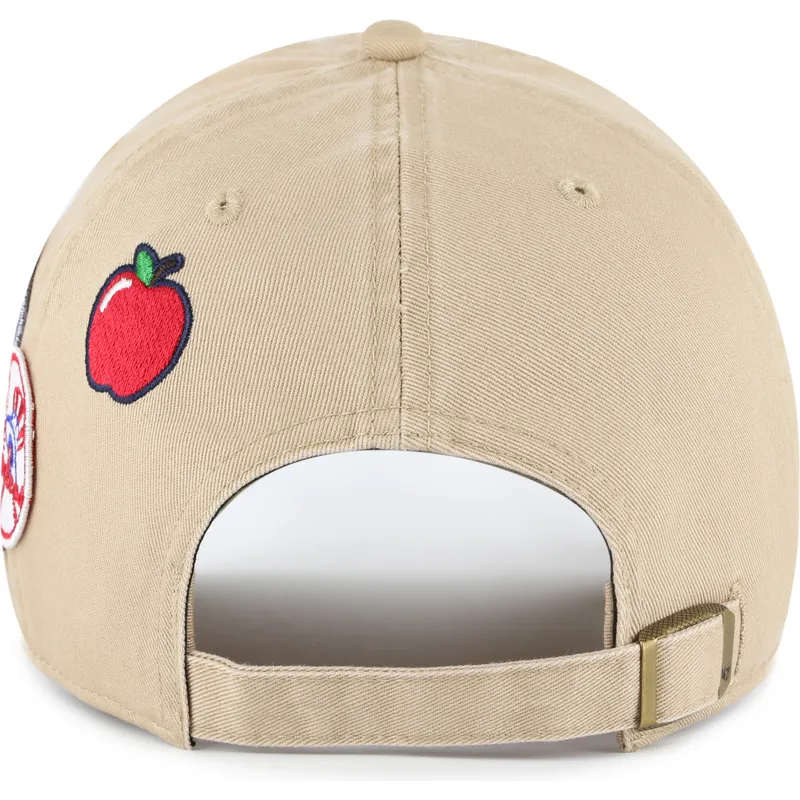 lippikset-kaareva-khaki-saadettava-nauha-clean-up-badges-new-york-yankees-mlb-47-brand