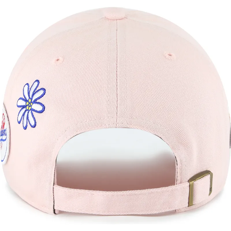 lippikset-kaareva-vaaleanpunainen-saadettava-nauha-clean-up-badges-los-angeles-dodgers-mlb-47-brand