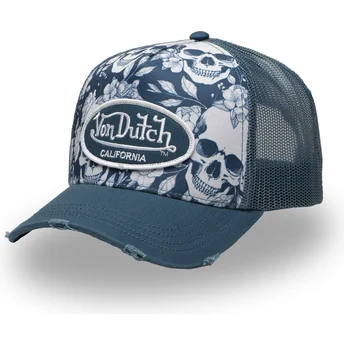 Lippikset kaareva rekka sininen snapback PRINT02 Von Dutch
