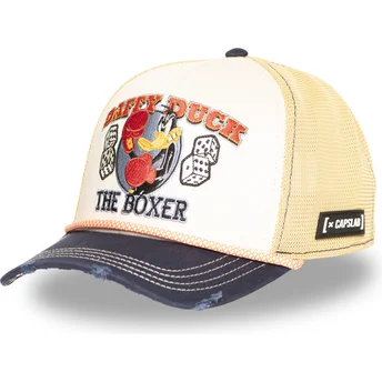 Capslab Daffy Duck LOO13 PCSMCBB Looney Tunes Beige and Navy Blue Trucker Hat