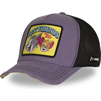 Capslab Tom and Jerry TAJ8 BESB Looney Tunes Purple Trucker Hat