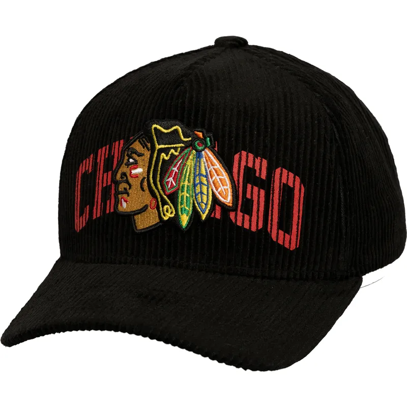 lippikset-kaareva-musta-snapback-arch-stamp-pro-chicago-blackhawks-nhl-mitchell-ness