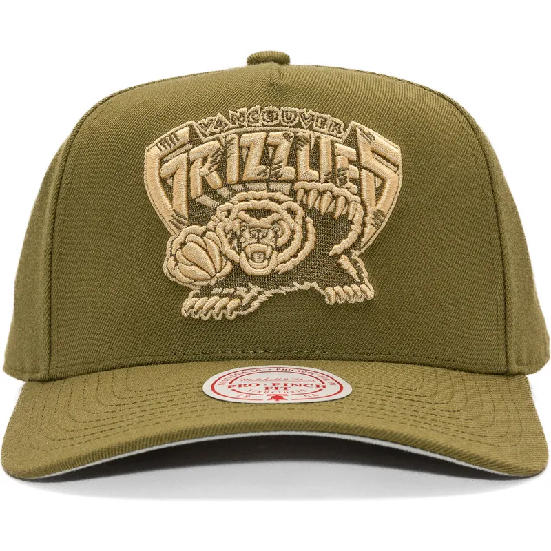 cap-kaareva-green-snapback-fashion-basic-pro-vancouver-grizzlies-nba-mitchell-ness