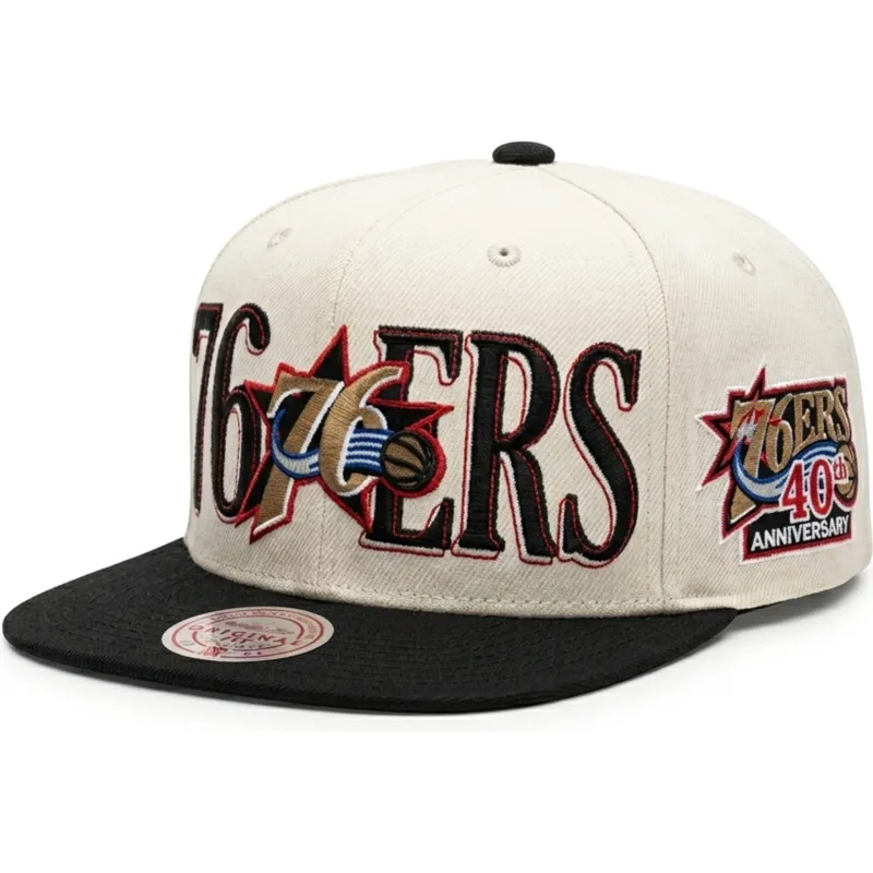 mitchell-ness-flat-brim-across-the-board-philadelphia-76ers-nba-black-and-beige-snapback-cap