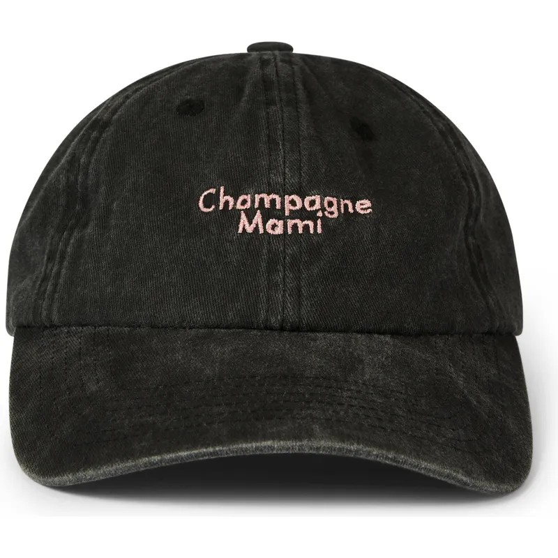 pica-pica-curved-brim-champagne-mami-washed-black-adjustable-cap