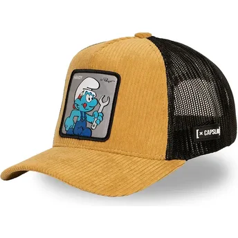 Lippikset kaareva rekka ruskea snapback Pitufo Manitas SMU HANDY Los Pitufos Näppärä-smurffi The Smurfs Capslab