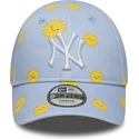 new-era-curved-brim-youth-9forty-summer-all-over-print-new-york-yankees-mlb-blue-adjustable-cap